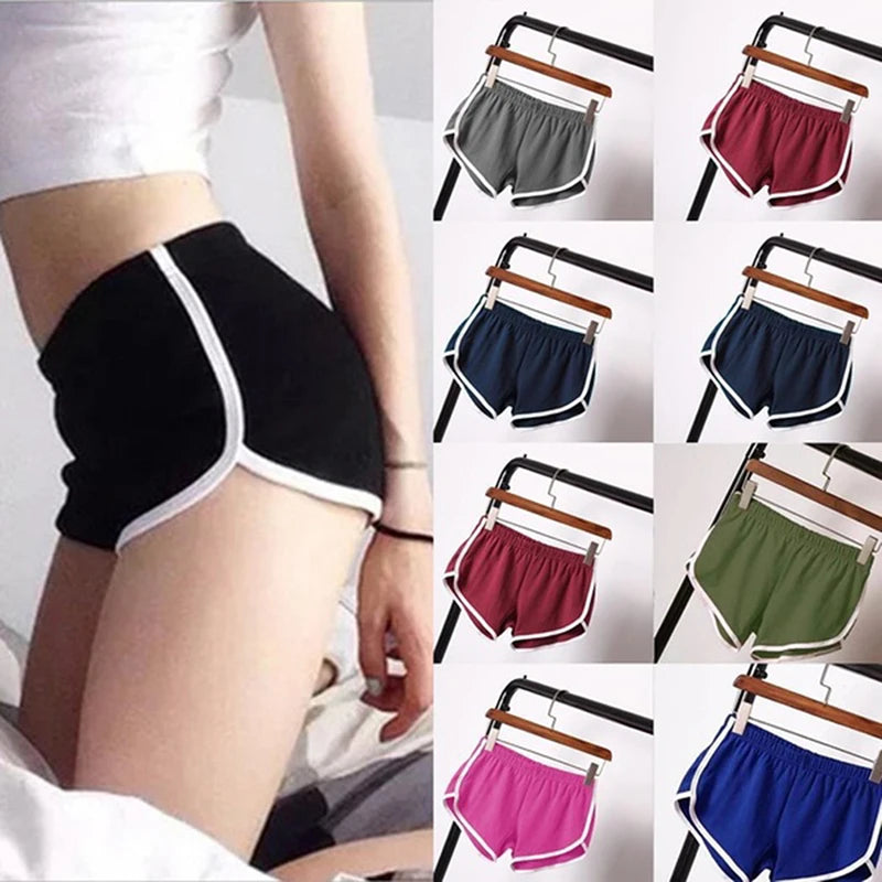 Sports Shorts Women Summer 2024 New Candy Color Anti Emptied Skinny Shorts Casual Lady Elastic Waist Beach Correndo Short Pants