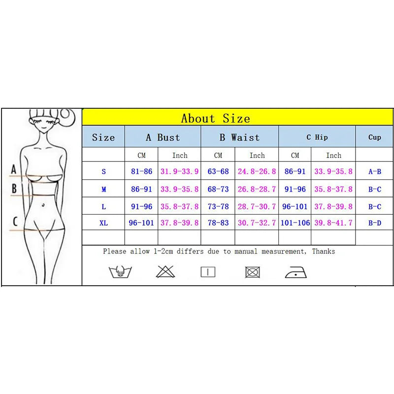 3 Pieces Female Bikini Push Up swimming Suit set