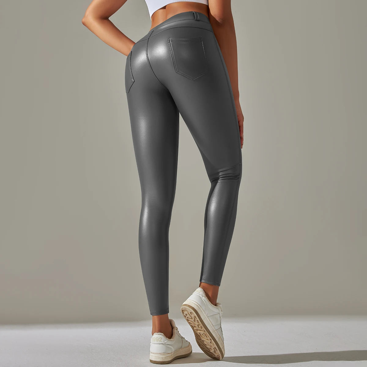 Sexy Faux Leather High Waist Push Up Leggings