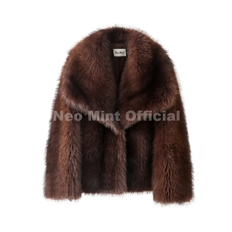 Winter Exclusive Faux Fur Women Collar Coat