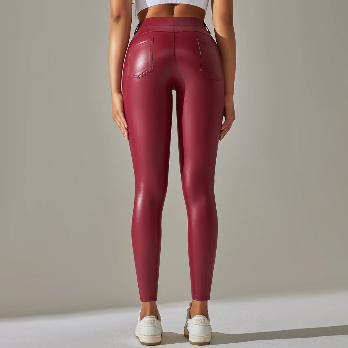 Sexy Faux Leather High Waist Push Up Leggings