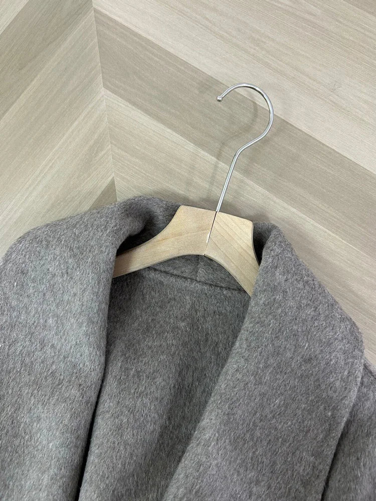 Fox Fur Elegant Double-sided Woolen Coat