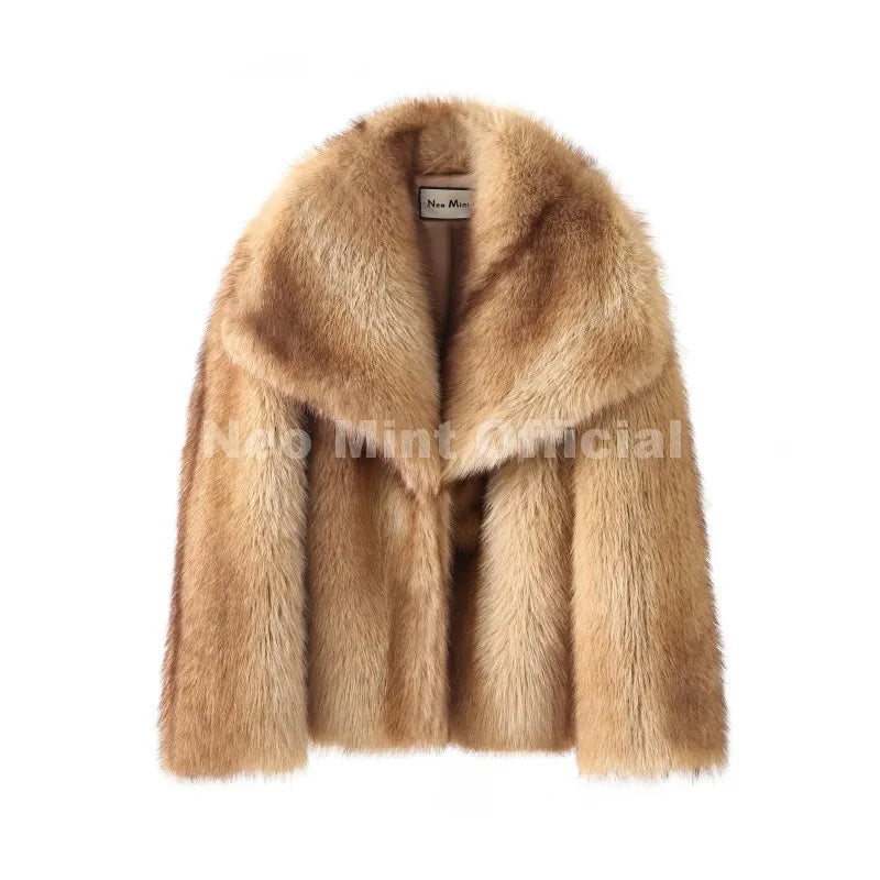 Winter Exclusive Faux Fur Women Collar Coat